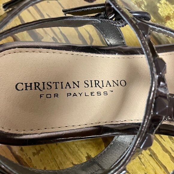 Christian Siriano Payless Rock Stud Metallic Thong Double Strap Sandals Sz 7.5 - Picture 5 of 7